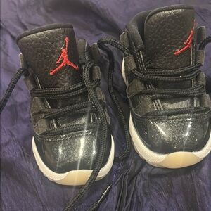 Jordan Black and Red Sneakers with Patent Leather